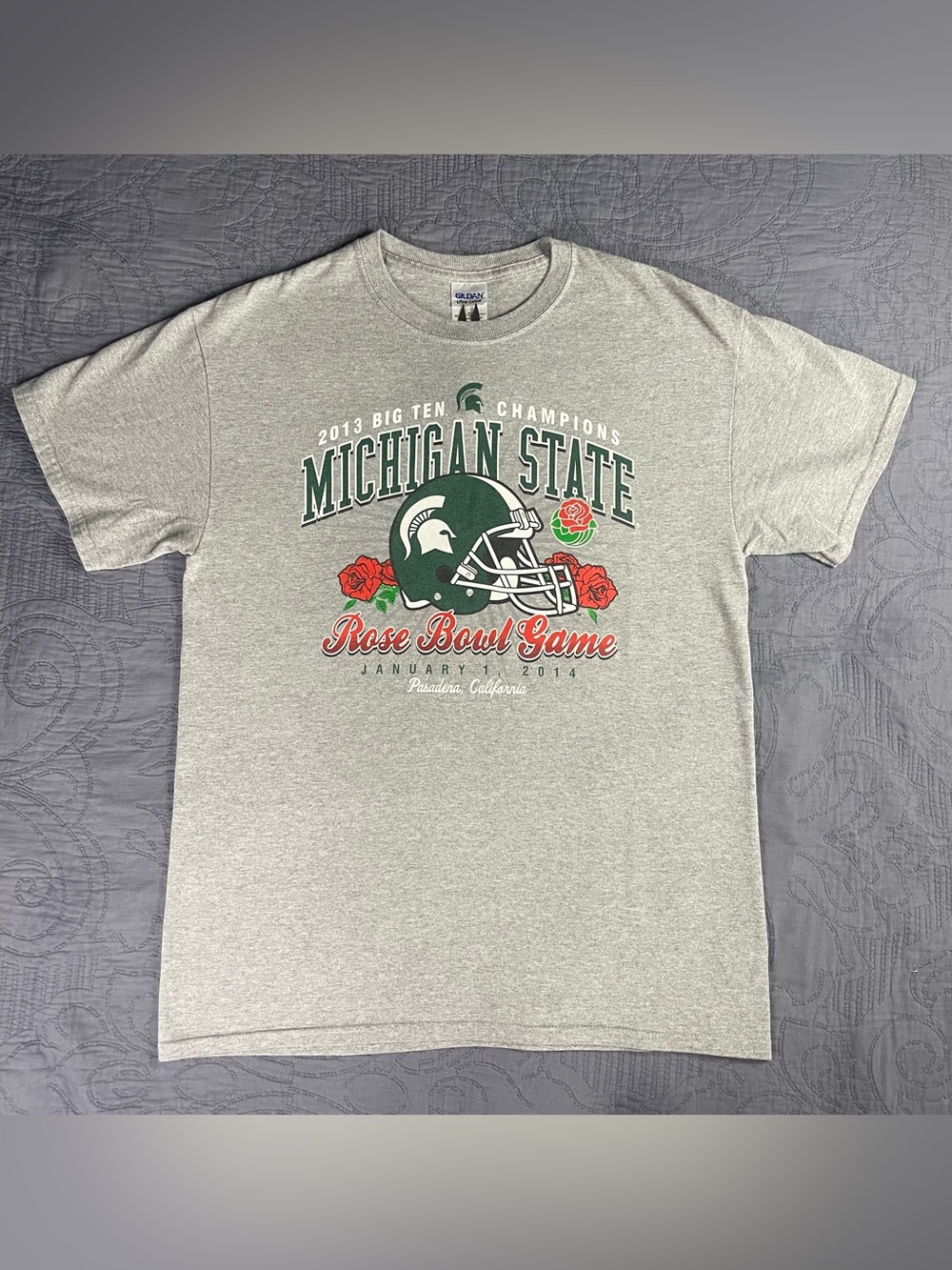 MSU- Michigan State - Spartans 2013 Big Ten Champions Rose Bowl T-Shirt Size: M